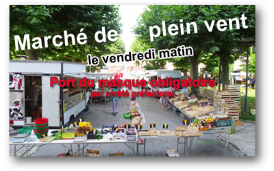 Marché de plein vent, masque obligatoire